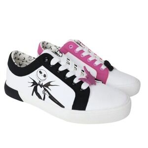 Jack & Sally Shoes Womens 10 Sneakers Black Pink Skellington Nightmare Christmas